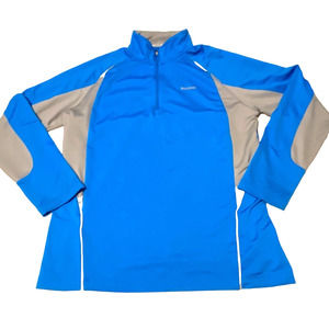 Reebok Athletic Long Sleeve Zippered‎ Collar Jacket Shirt Size L Polyester Blend